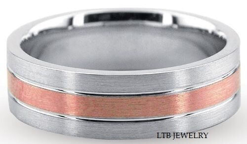 Custom 7mm silver and copper ring by LTB Jewelry, showcasing a modern and elegant design.
