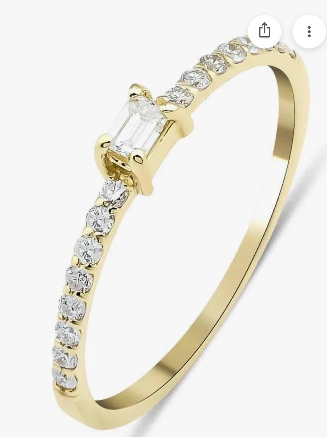 Anillo de bodas de oro de 14 quilates con diamantes baguette