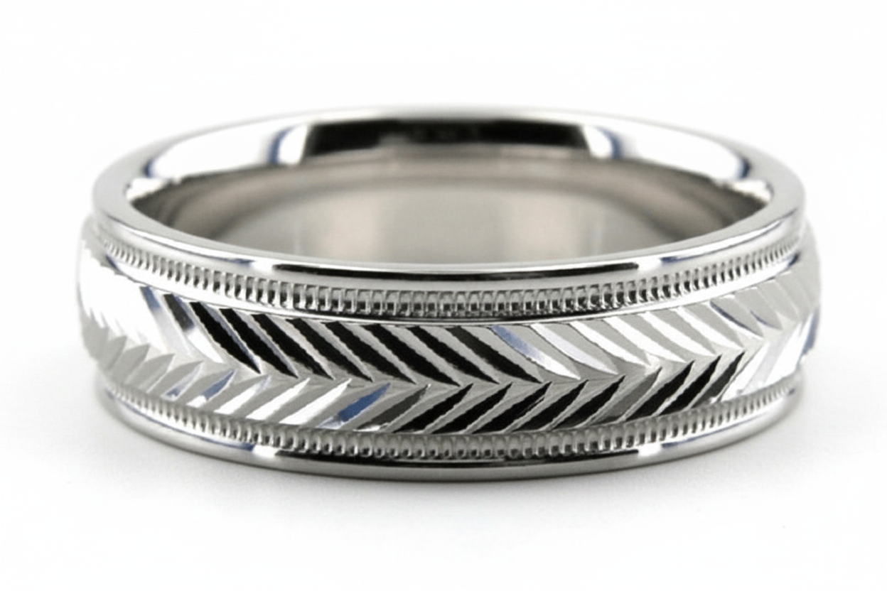 Alliances pour hommes en or blanc 6 mm 10K 14K 18K finition brillante