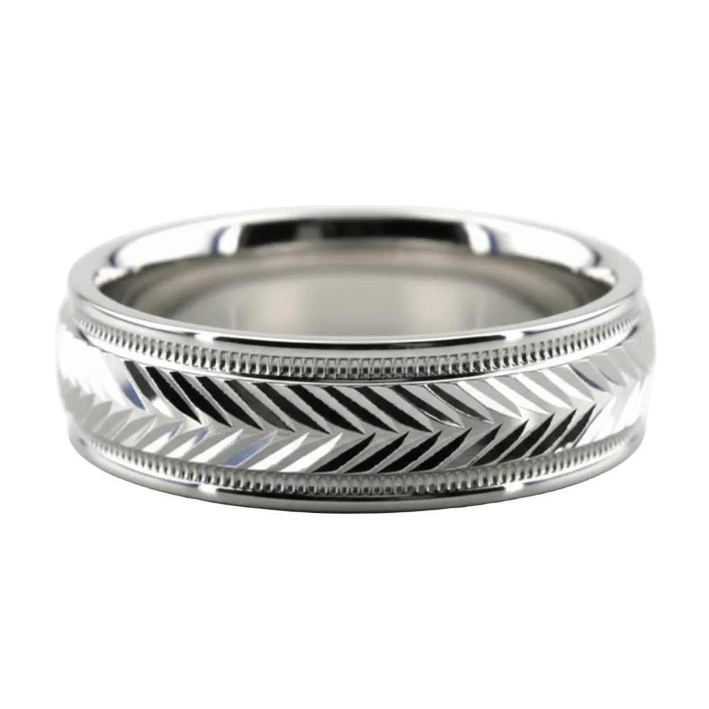 6mm 10K 14K 18K White Gold Shiny Finish Mens Wedding Bands