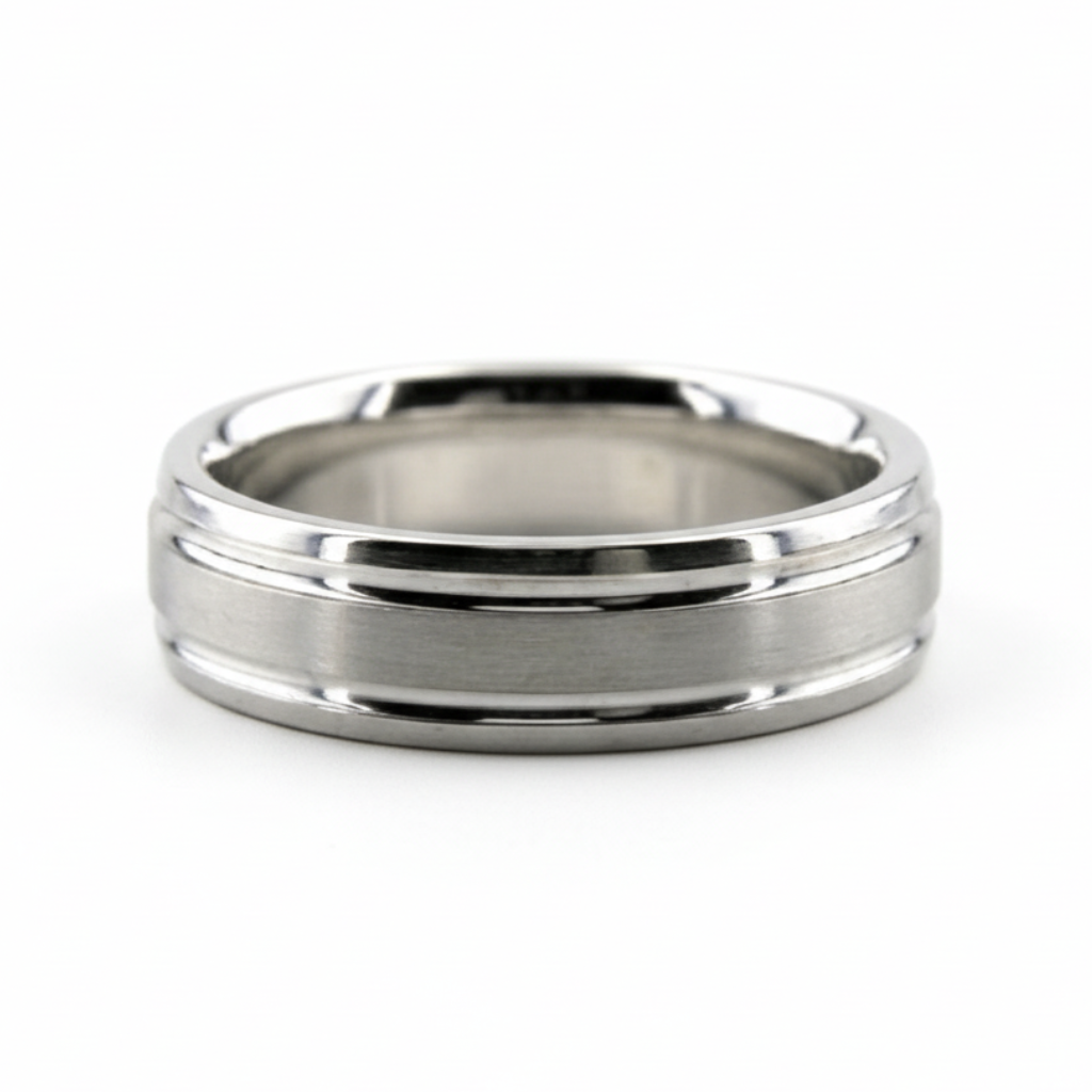 6mm 10K 14K 14K Solid White Gold Mens Wedding Bands