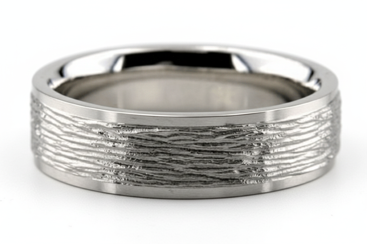 Alliances pour hommes en or blanc 14 carats