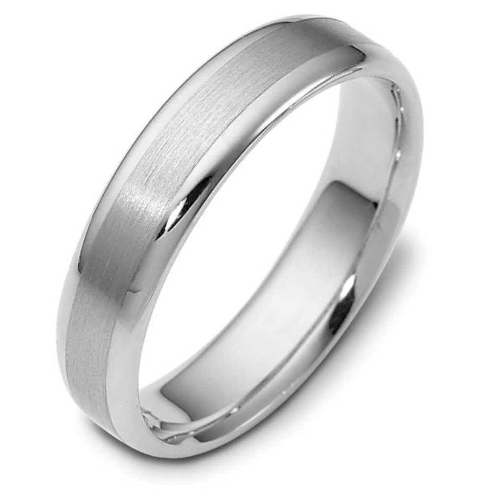 5mm 10K 14K 18K White Gold Mens and Womens Wedding Rings
