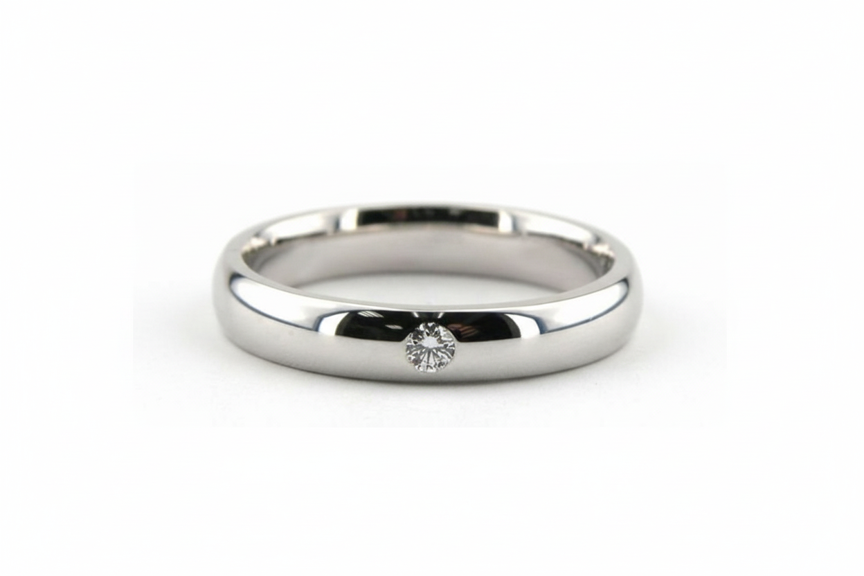 14K White Gold Mens and Womens Diamond Wedding Bands