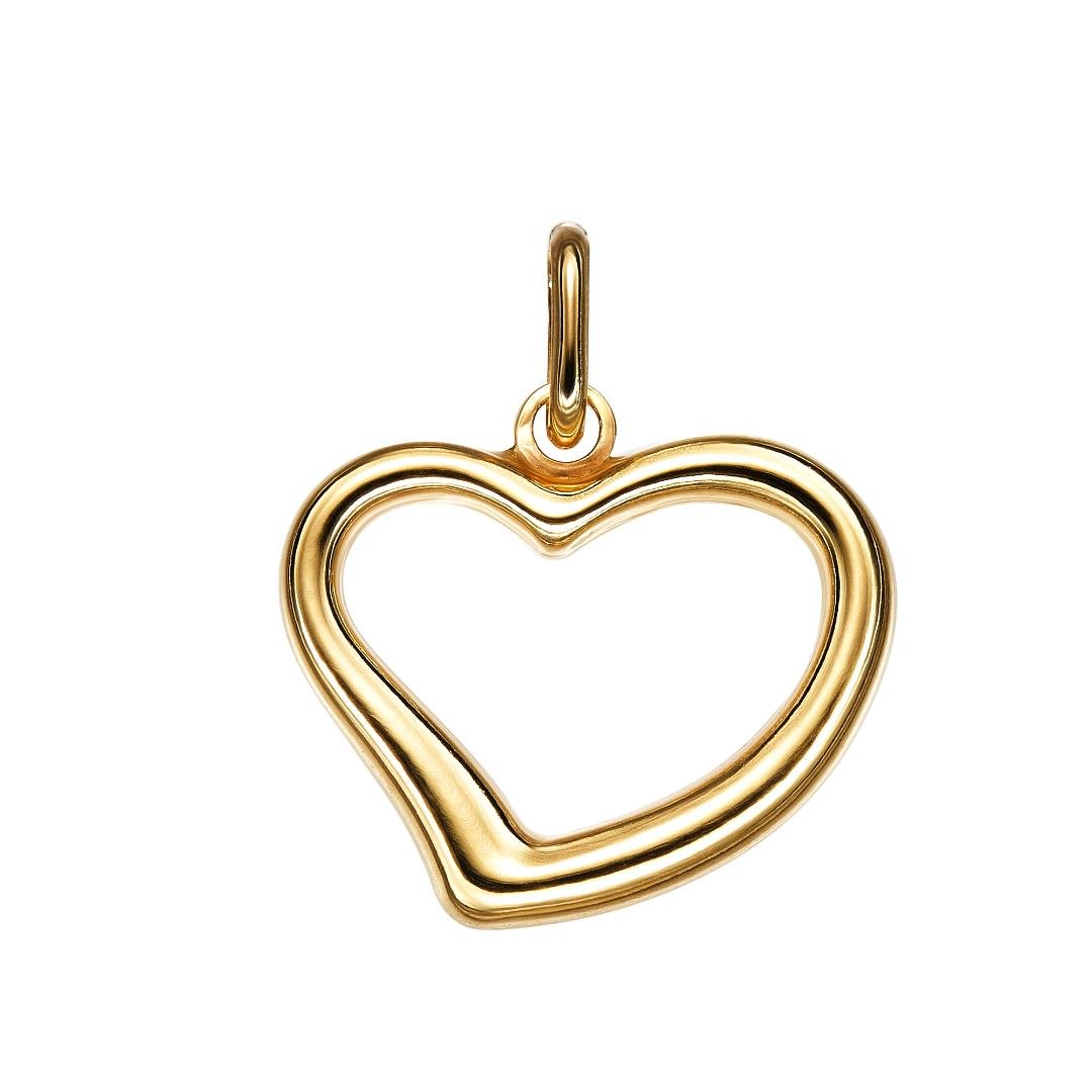 14K yellow gold open heart pendant, delicate and dainty jewelry perfect for everyday wear, comes in a gift box.