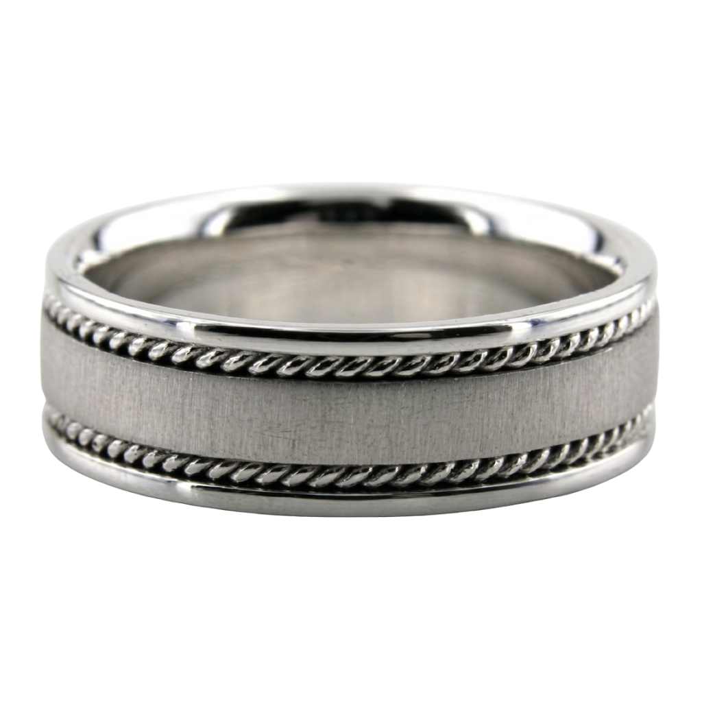 Brushed Finish Handmade Mens Wedding Bands