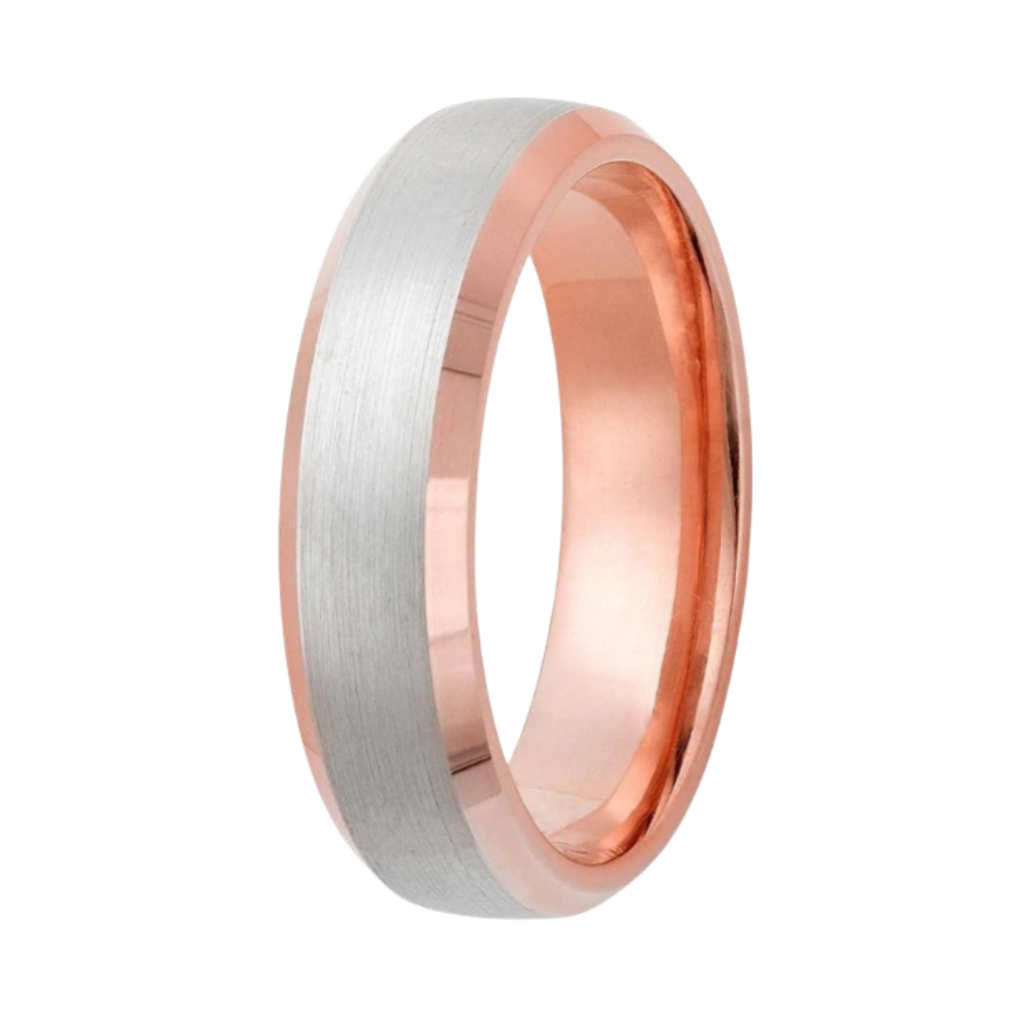 Alliance en platine et or rose massif 14 carats