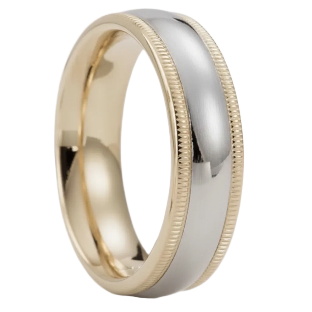Platinum and 18K Yellow Gold Womens and Mens Wedding Bands