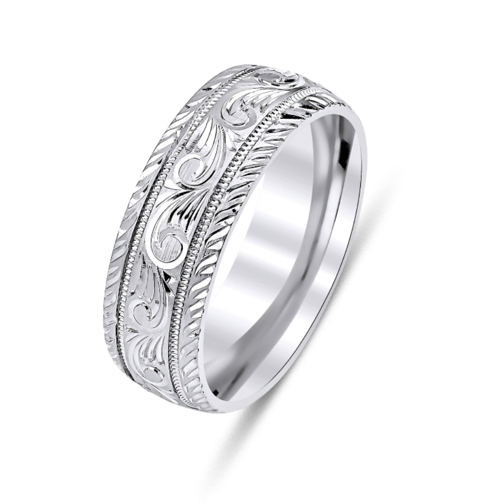 Hand Engraved Wedding Bands