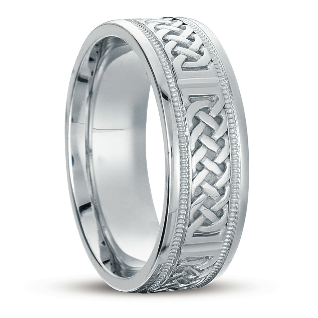 Platinum Handmade Celtic Mens Wedding Bands