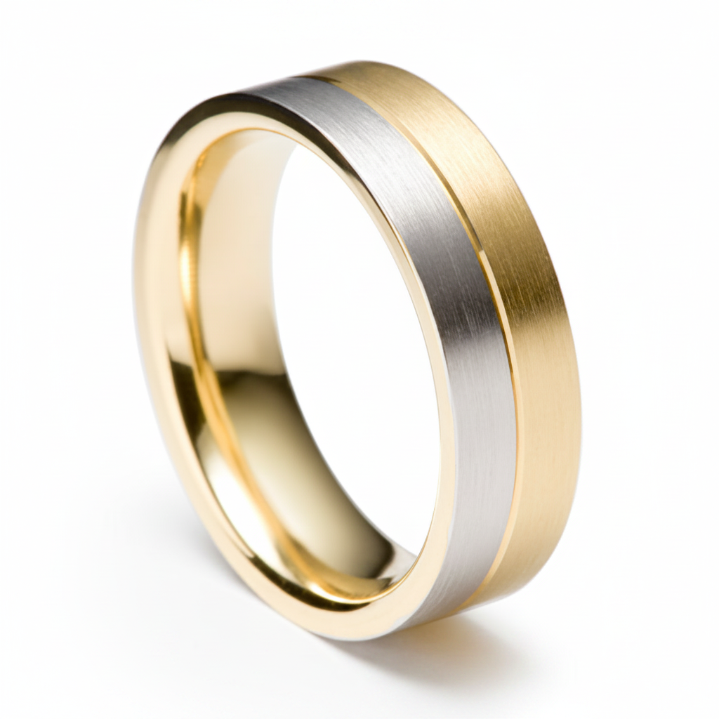 Anillos de boda para hombre de oro de dos tonos