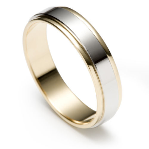 Alianzas de boda en platino y oro amarillo macizo de 18 quilates