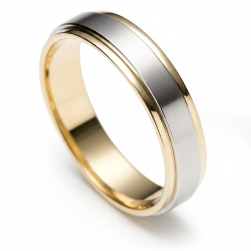 Platinum and 18K Solid Yellow Gold Wedding Bands