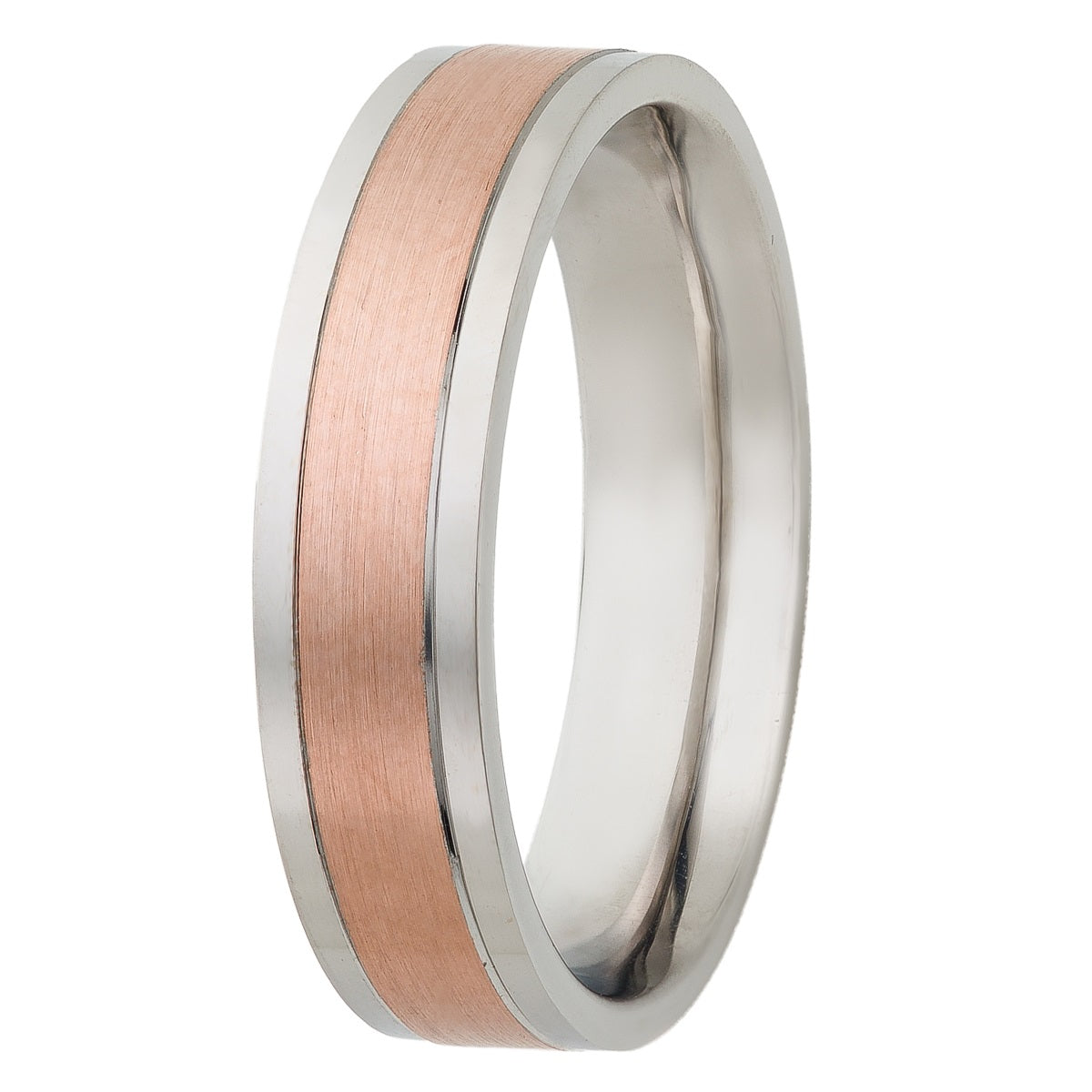 14K Solid White and Rose Gold Wedding Bands