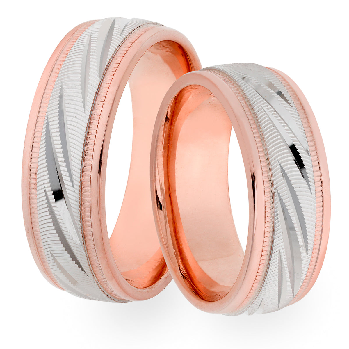 Ses et ses alliances en or bicolore, ensemble d’alliances assorties