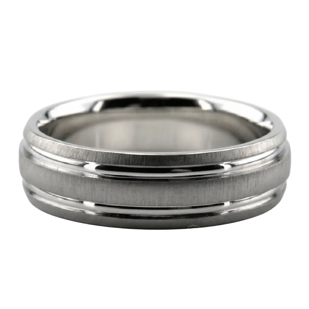 Alliances de mariage pour hommes, finition brossée en or blanc massif 6mm 10K 14K 18K