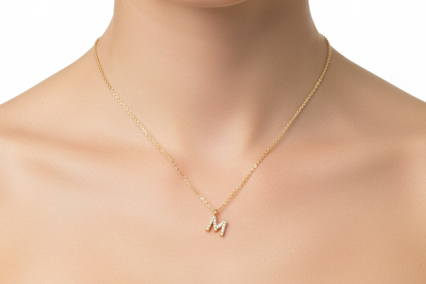 Diamond Initial Necklace