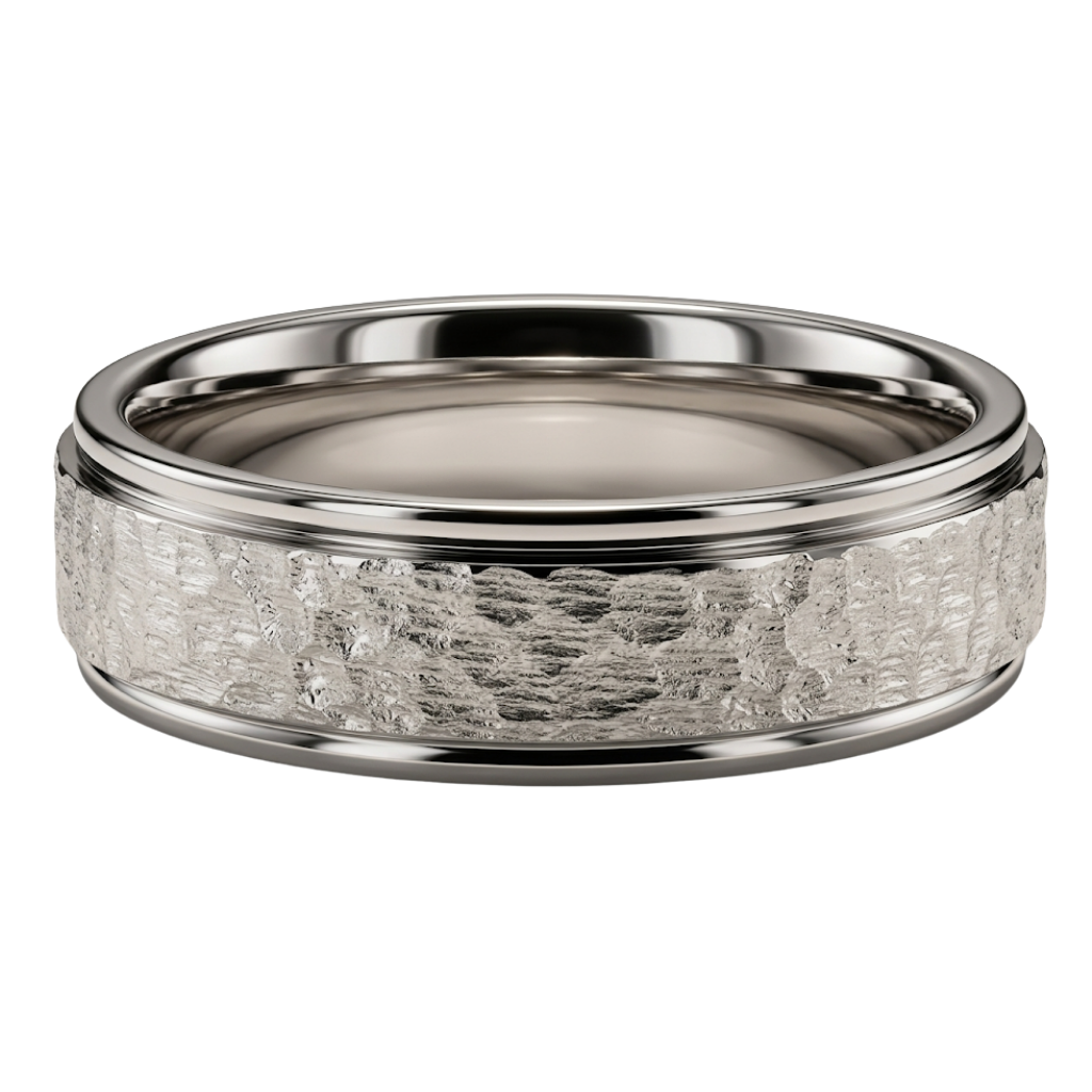 Platinum Hammered Finish Wedding Bands