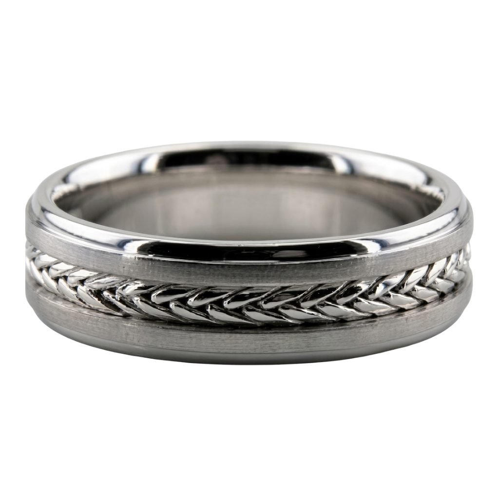 Braided Platinum Wedding Bands