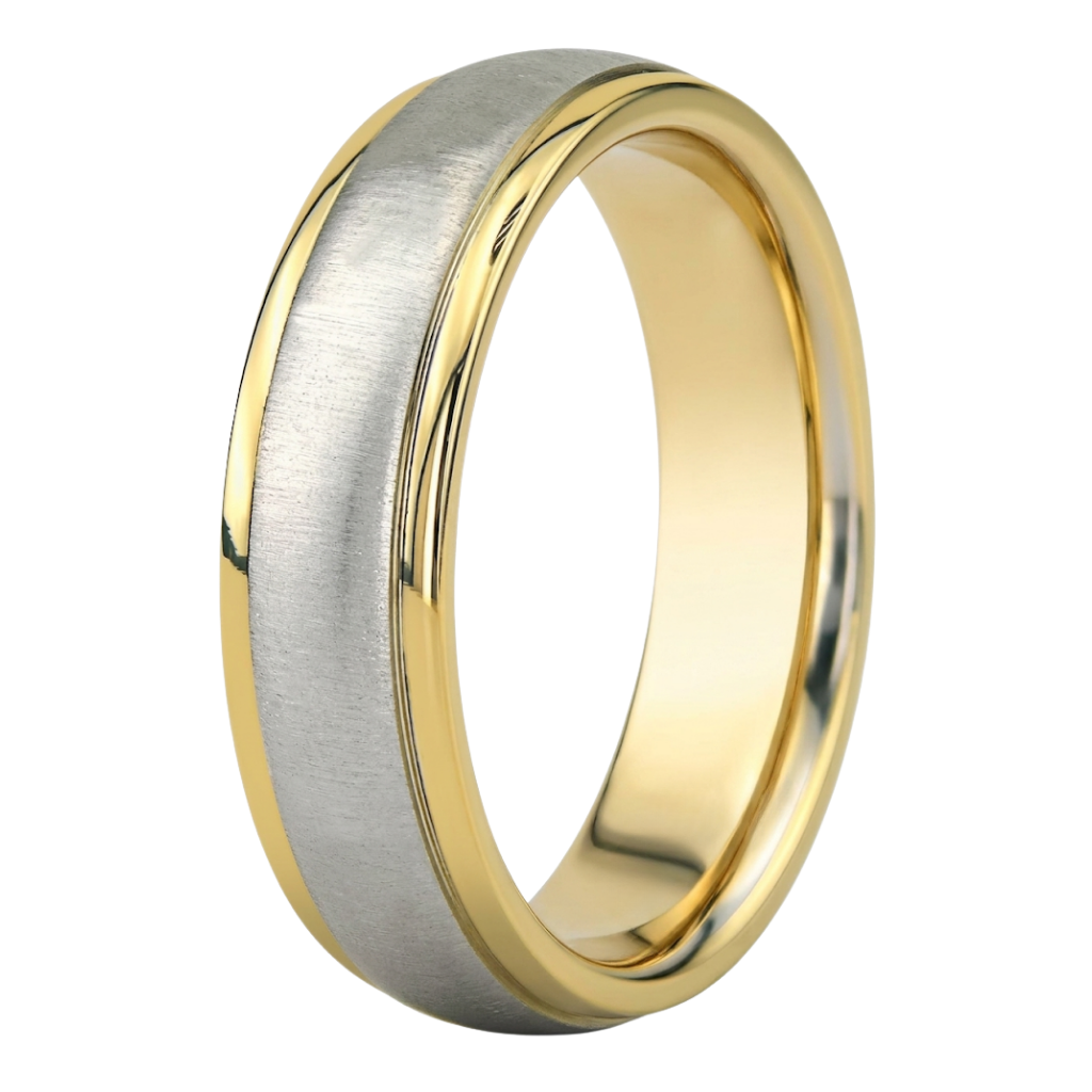 Platinum and 18K Solid Yellow Gold Mens Wedding Bands