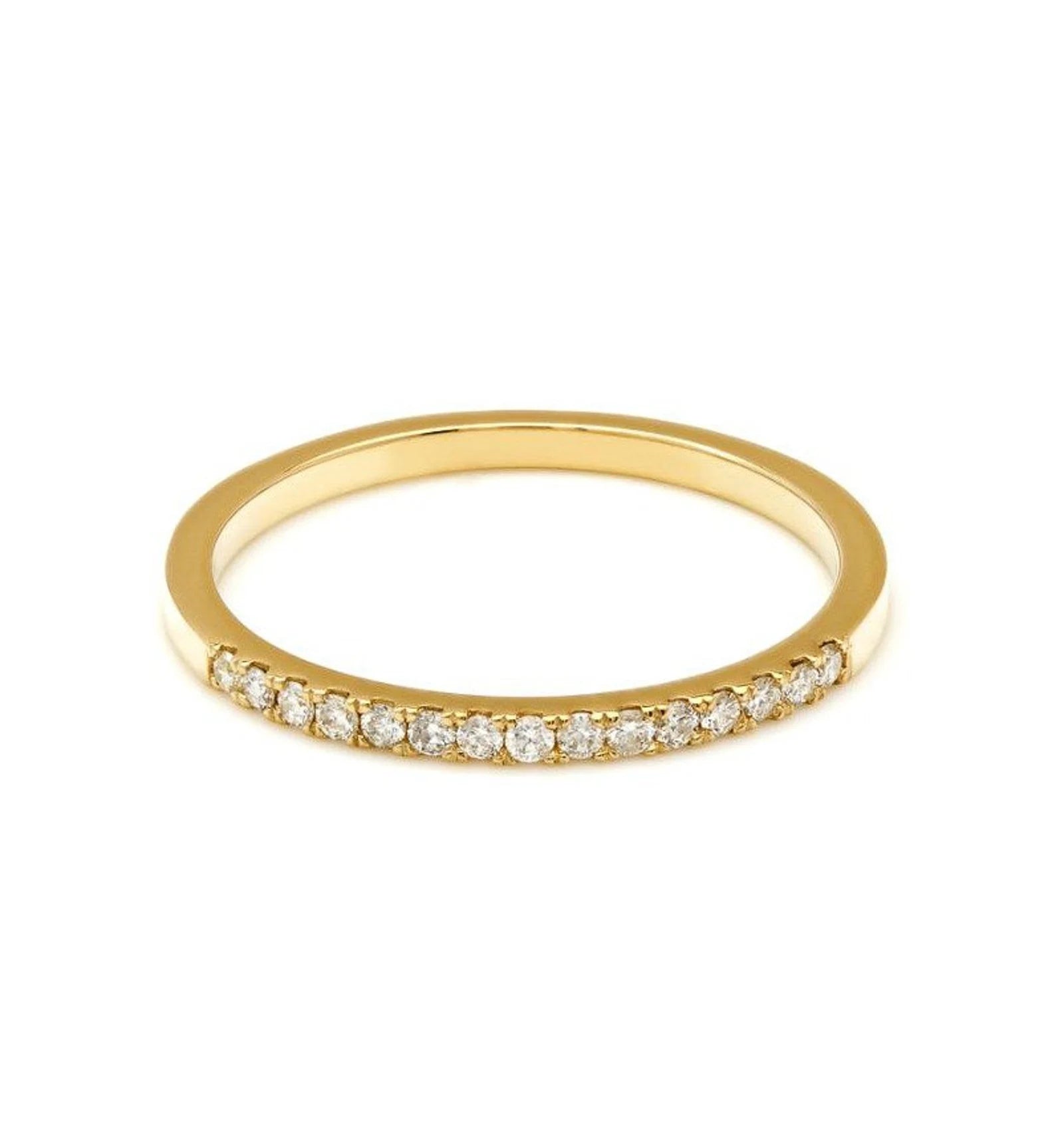 Alliances en diamant pour femme en or jaune 14 carats