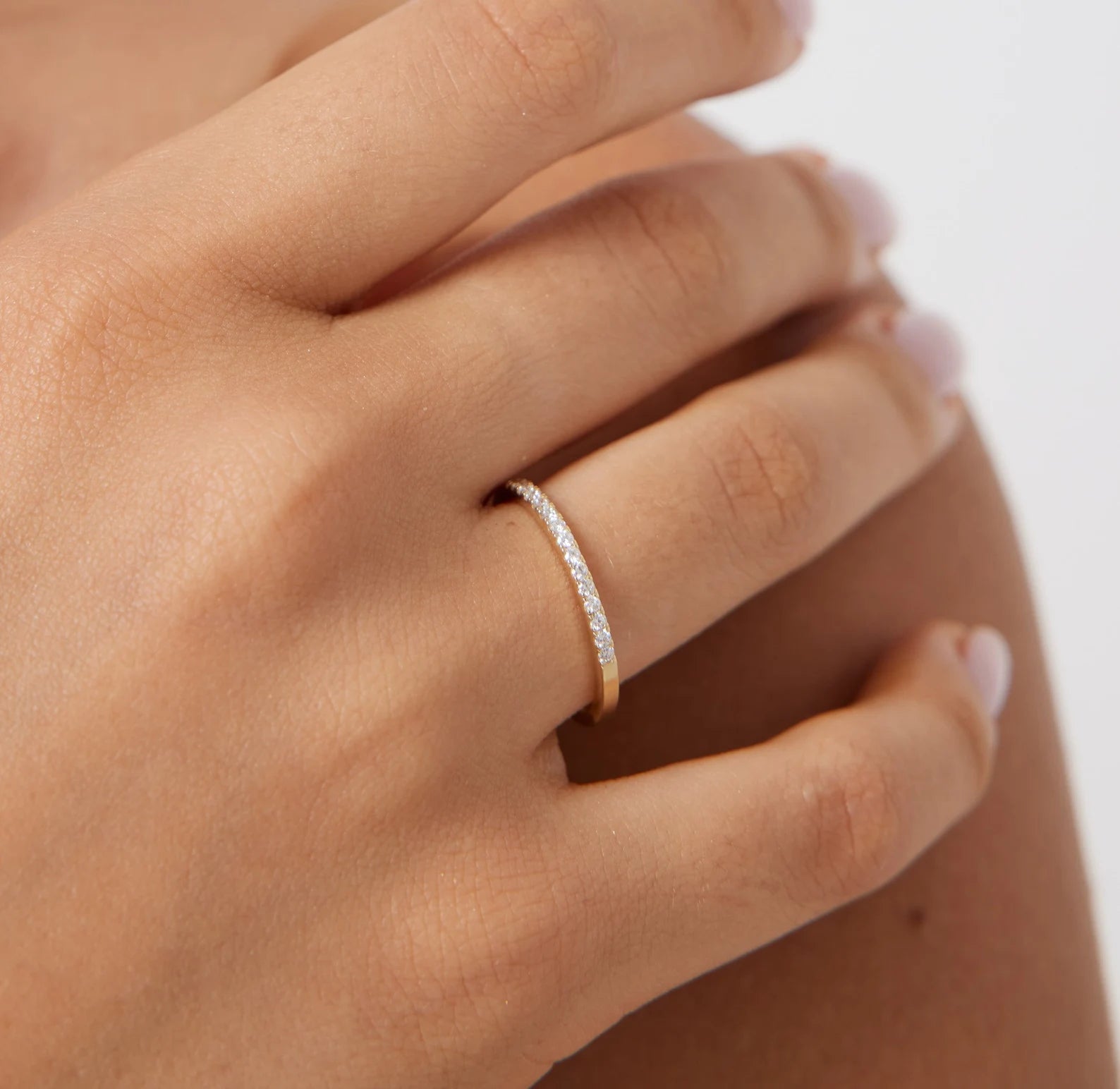 Alliances en diamant pour femme en or jaune 14 carats