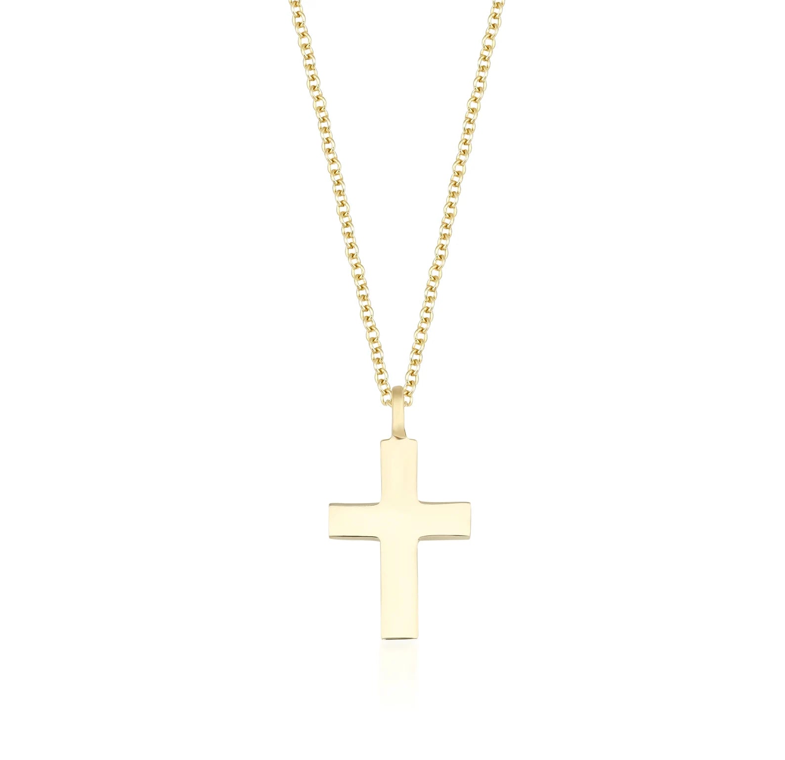 14K Solid Yellow Gold Dainty Cross Necklace