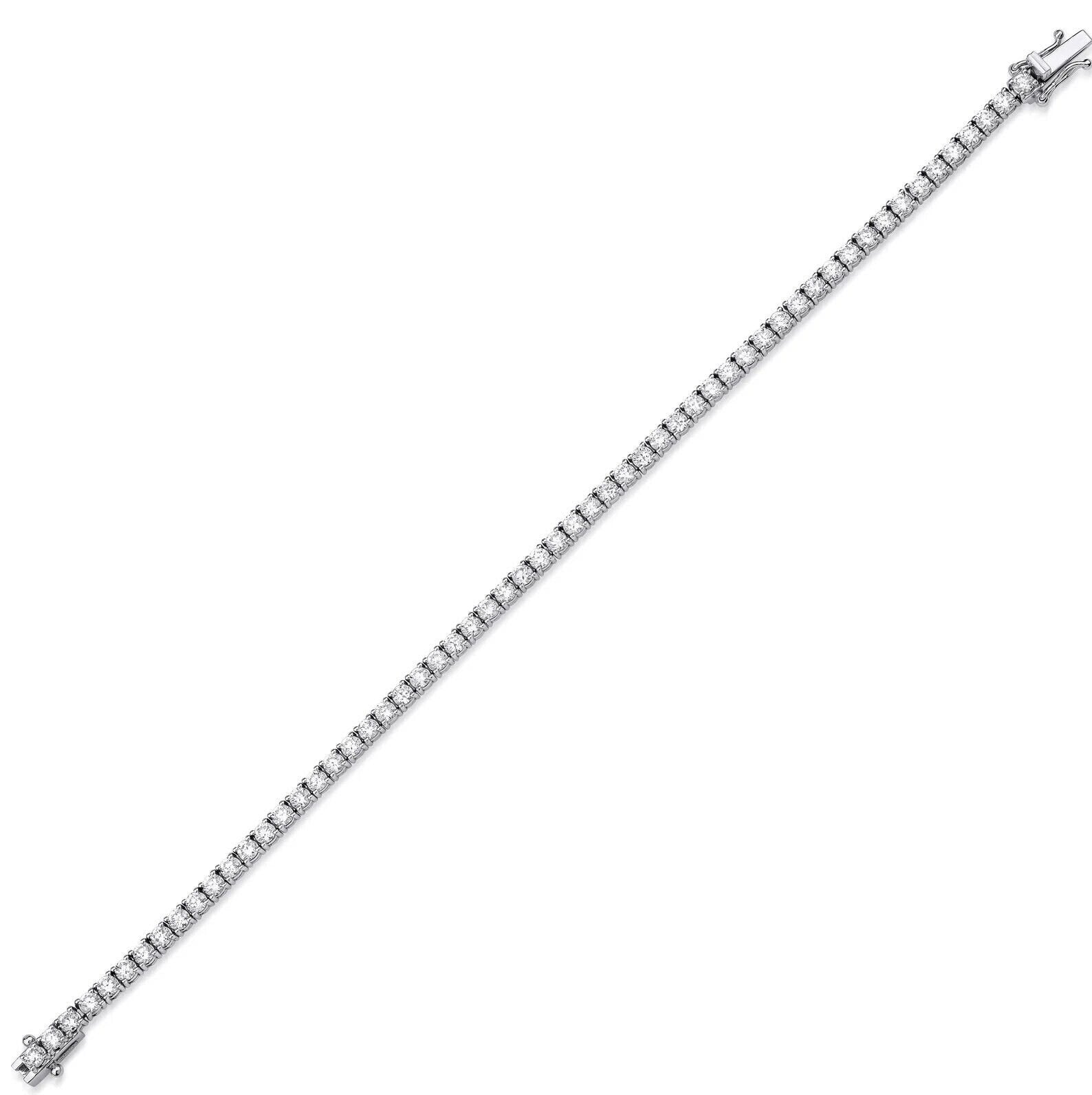 Bracelet tennis en or blanc massif 14 carats et diamants de 4,10 carats
