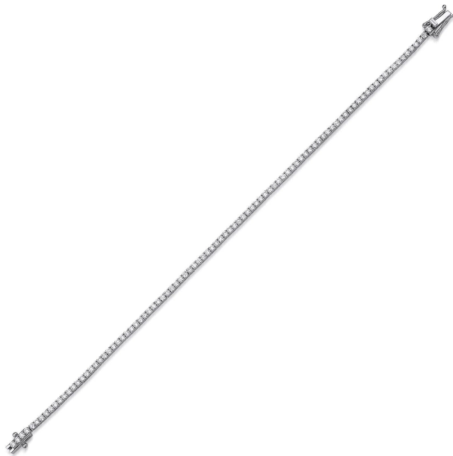 14K Solid White Gold 2.75 Carat Lab Diamond Diamond Tennis Bracelet