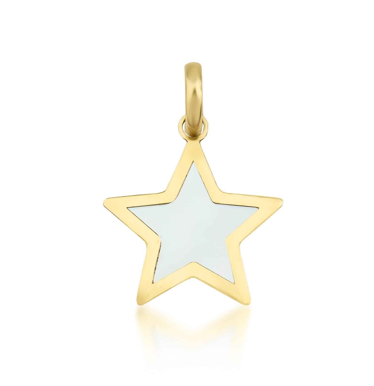 14K Yellow Gold Mother Of Pearl Star Necklace