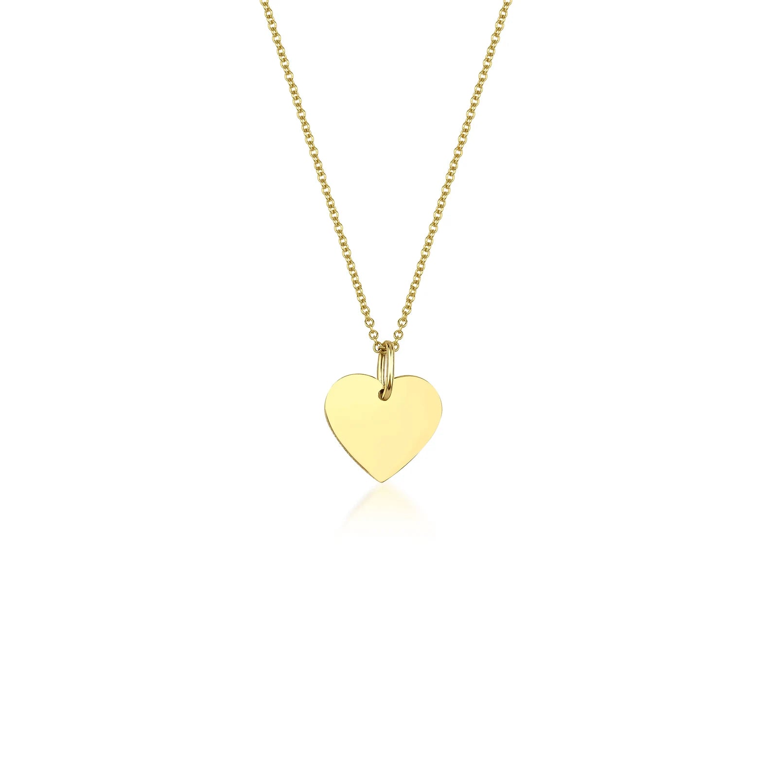 Collier coeur en or jaune massif 14 carats
