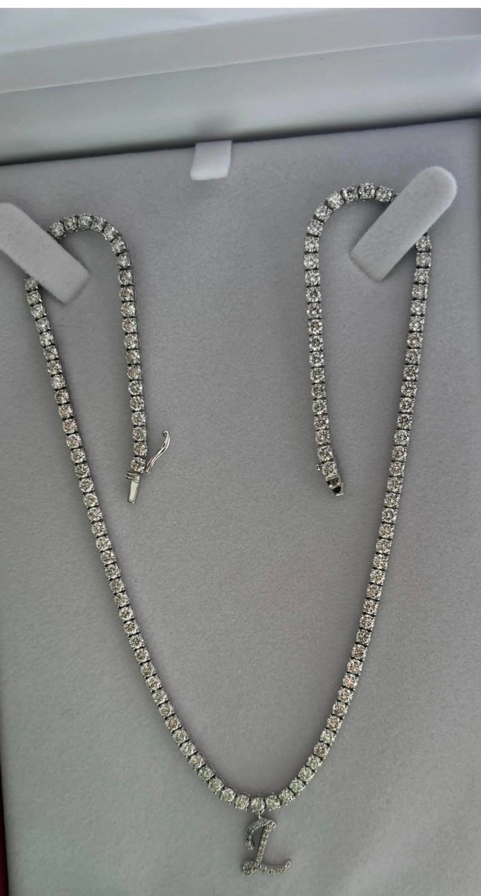 Collier tennis en or jaune massif 14 carats avec diamants de 7,00 carats