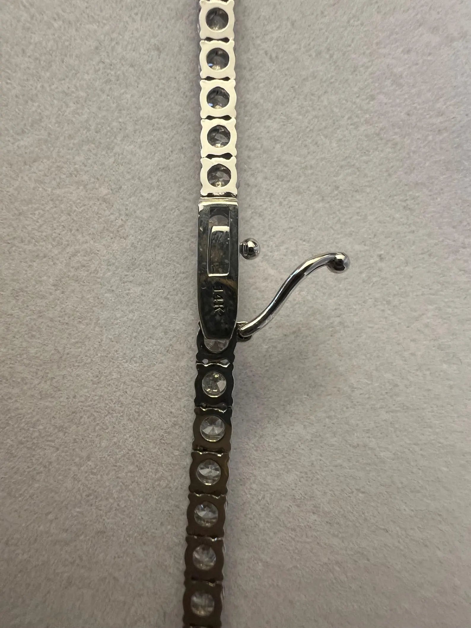 14K White Gold 15 Carats Lab Grown Diamond Tennis Necklace