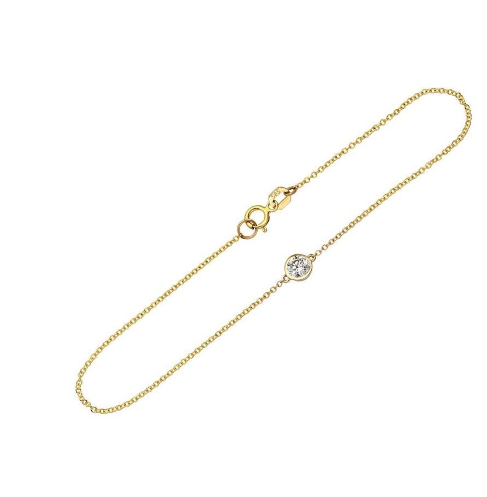 Bracelet tennis en or blanc massif 14 carats avec diamants de 2,40 carats