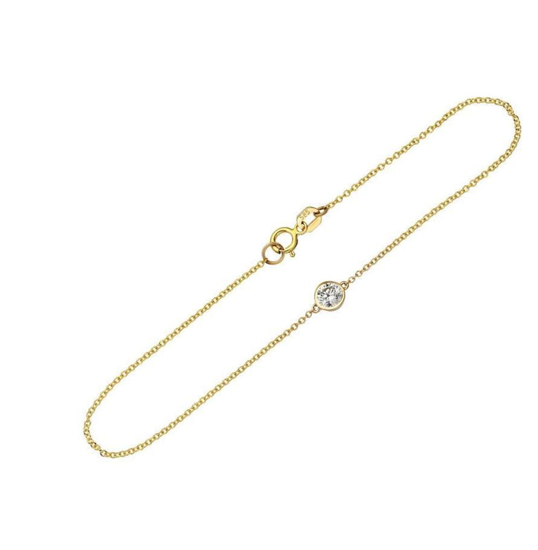 Bracelet tennis en or blanc massif 14 carats avec diamants de 2,40 carats