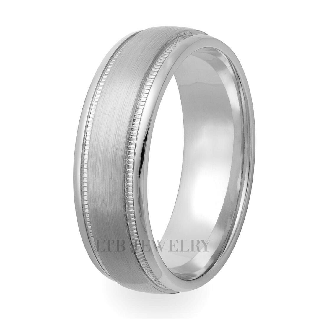 Mens White Gold Wedding Bands