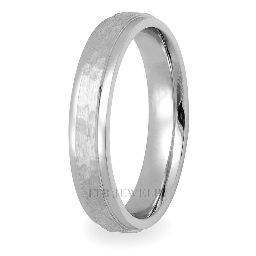 4mm 10K 14K 18K White Gold Mens and Womens Wedding Rings