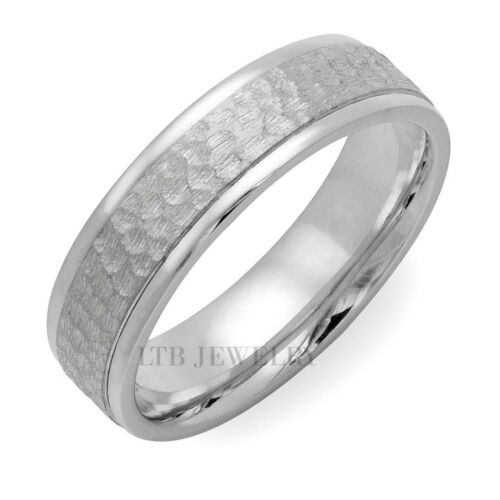 Hammered Finish Mens Wedding Rings