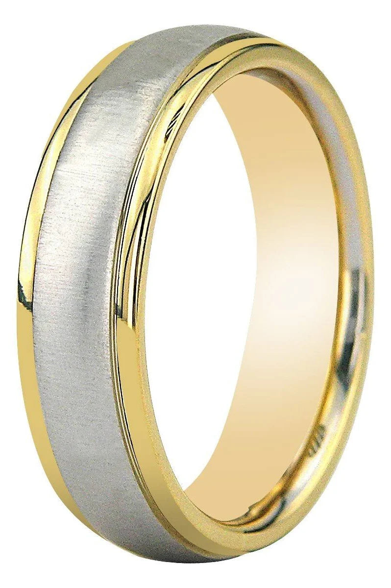 18K Yellow Gold and Platinum Mens Wedding Bands