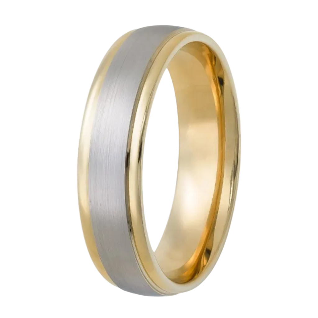 Alliances pour hommes en or jaune 18 carats et platine