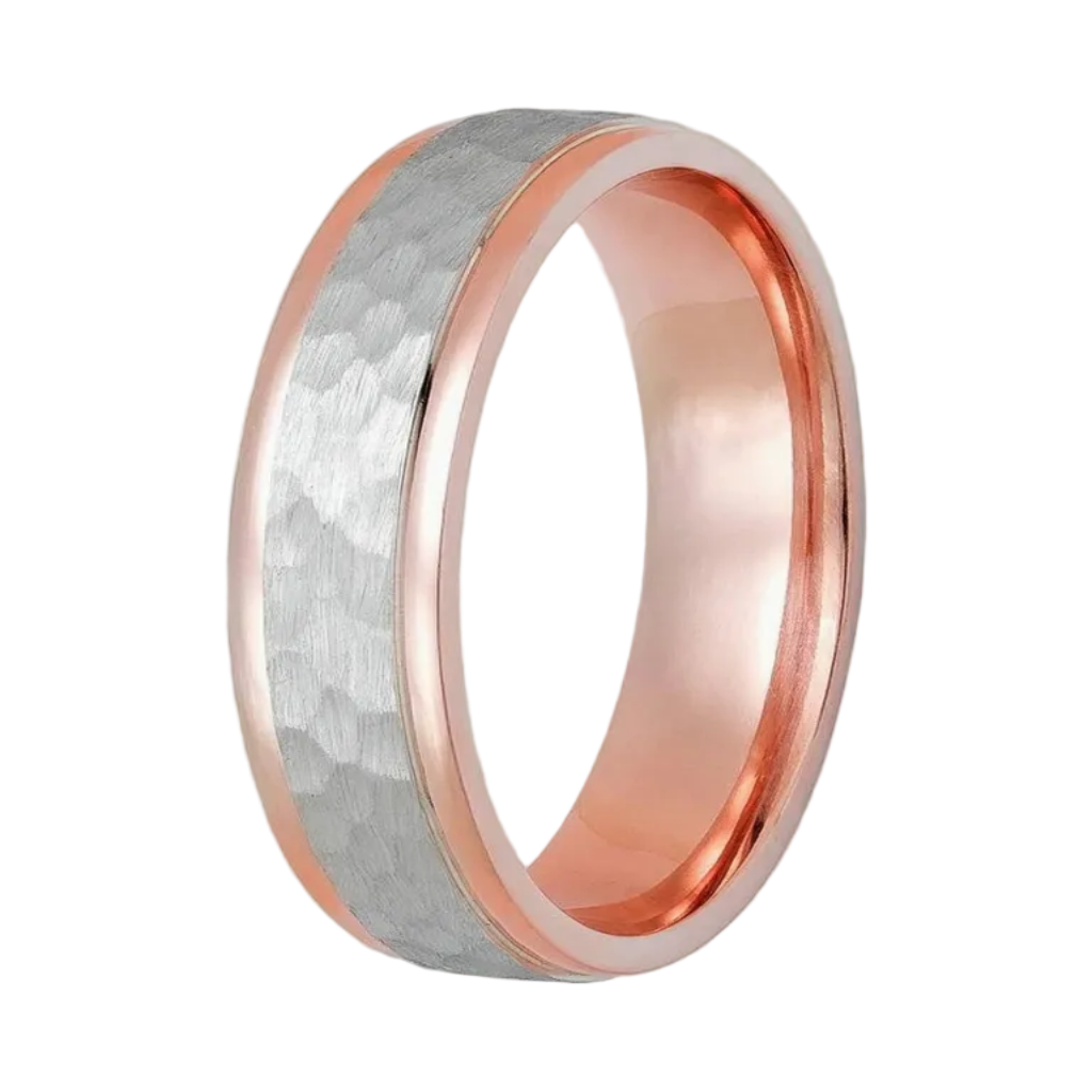 Alianzas de boda para hombre y mujer con acabado martillado