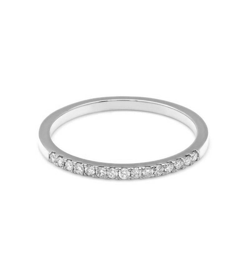 14K yellow gold women's diamond wedding band with 15 round diamonds, 0.15 carats, shiny finish, size 4-8.