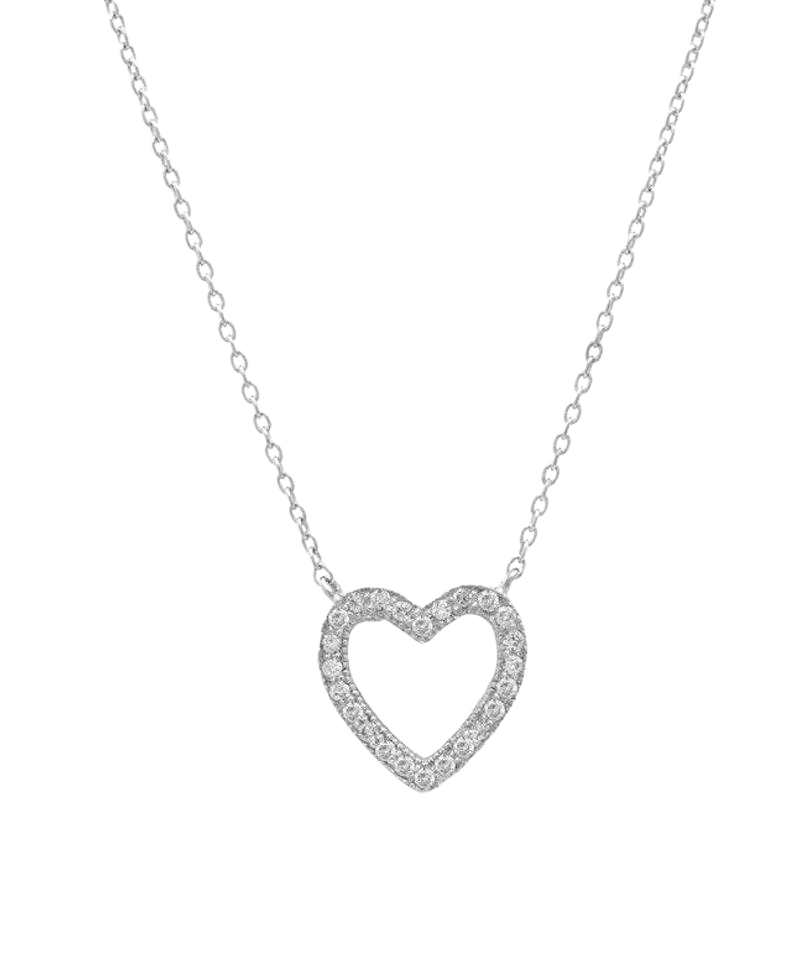 14K solid yellow gold diamond heart necklace with sparkling diamonds, dainty design perfect for everyday wear.