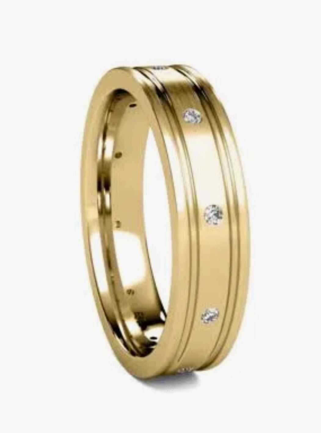 Alliance en diamant en or jaune 5 mm 10K 14K 18K