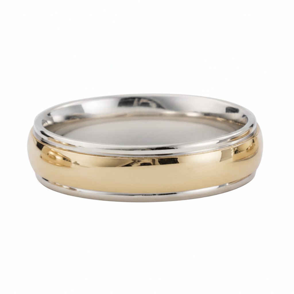 14K Two Tone Gold Mens and Womens Wedding Bands