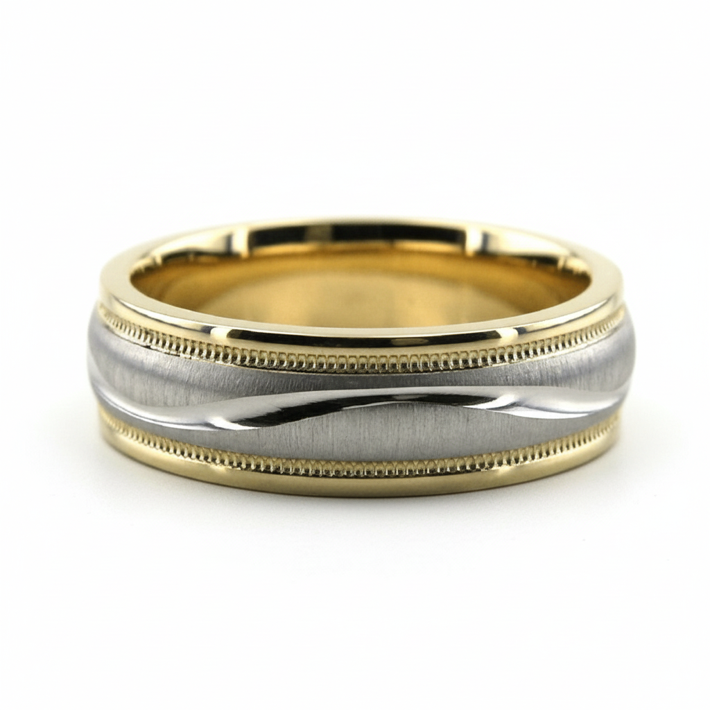 Alliances pour hommes en or bicolore