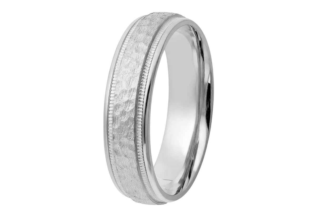 Alliances pour hommes en or blanc massif 6 mm 10K 14K 18K