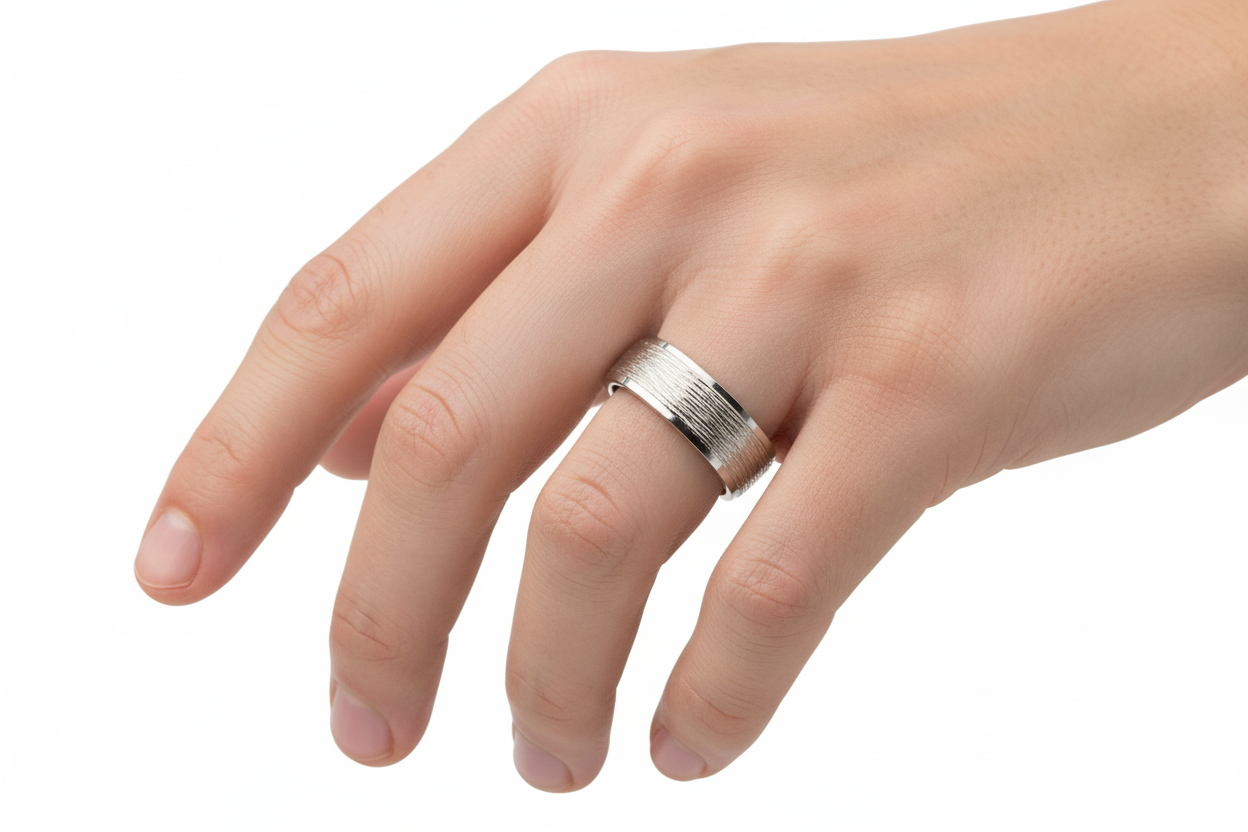 Alliances pour hommes en or blanc 14 carats