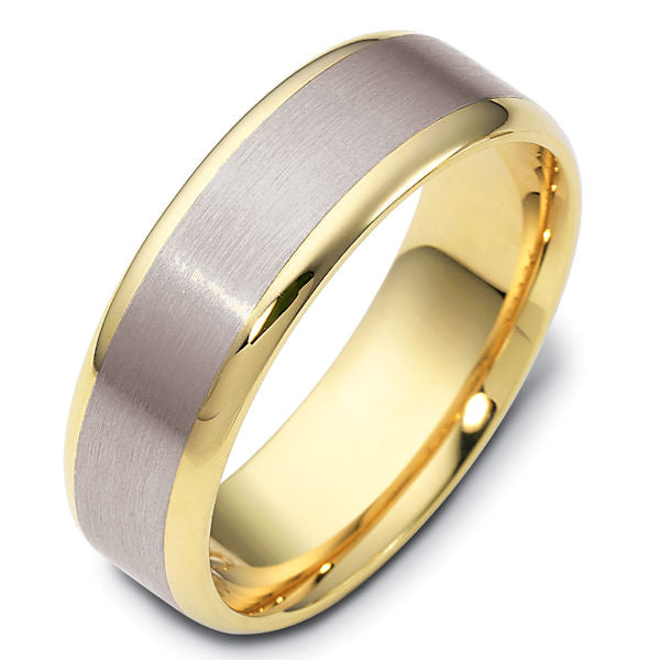 Two Tone Gold Mens Wedding Rings