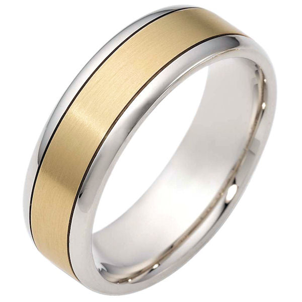 Two Tone Gold Mens Wedding Rings